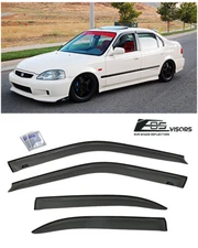 For 96-00 Honda Civic Sedan 4dr | JDM Side Window Visors Rain Guards Deflectors