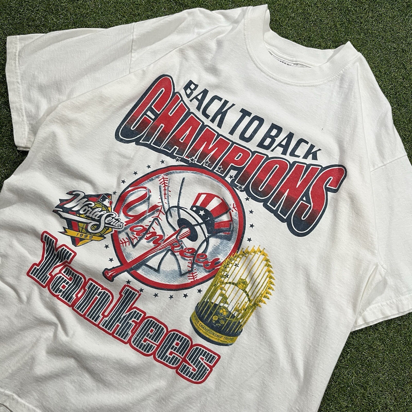 Vintage 1999 New York Yankees World Series Champions MLB Baseball Tee XL