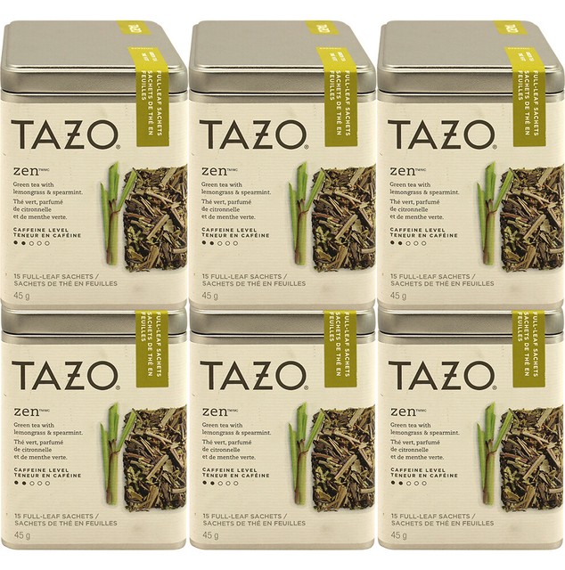 Tazo Zen Green Tea 2x 15 Full Leaf Sachets in Tin BB 2017 for sale