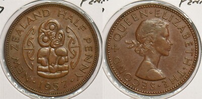 New Zealand 1957 1/2 Penny animal P150054 combine shipping