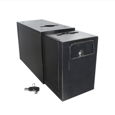 Casino Table Slimline Drop Box & Shield with Locks - Black Metal