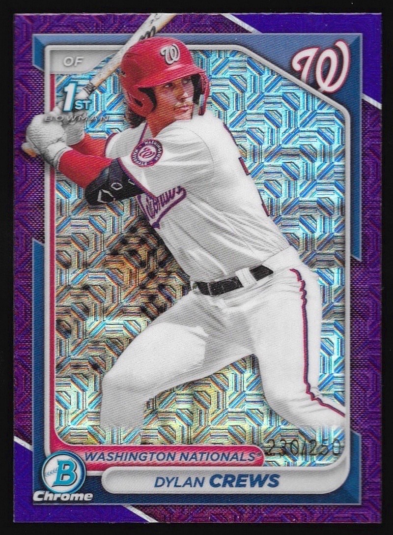 2024 Bowman Chrome #BCP-23 1st Dylan Crews Rookie RC Purple Mojo /250