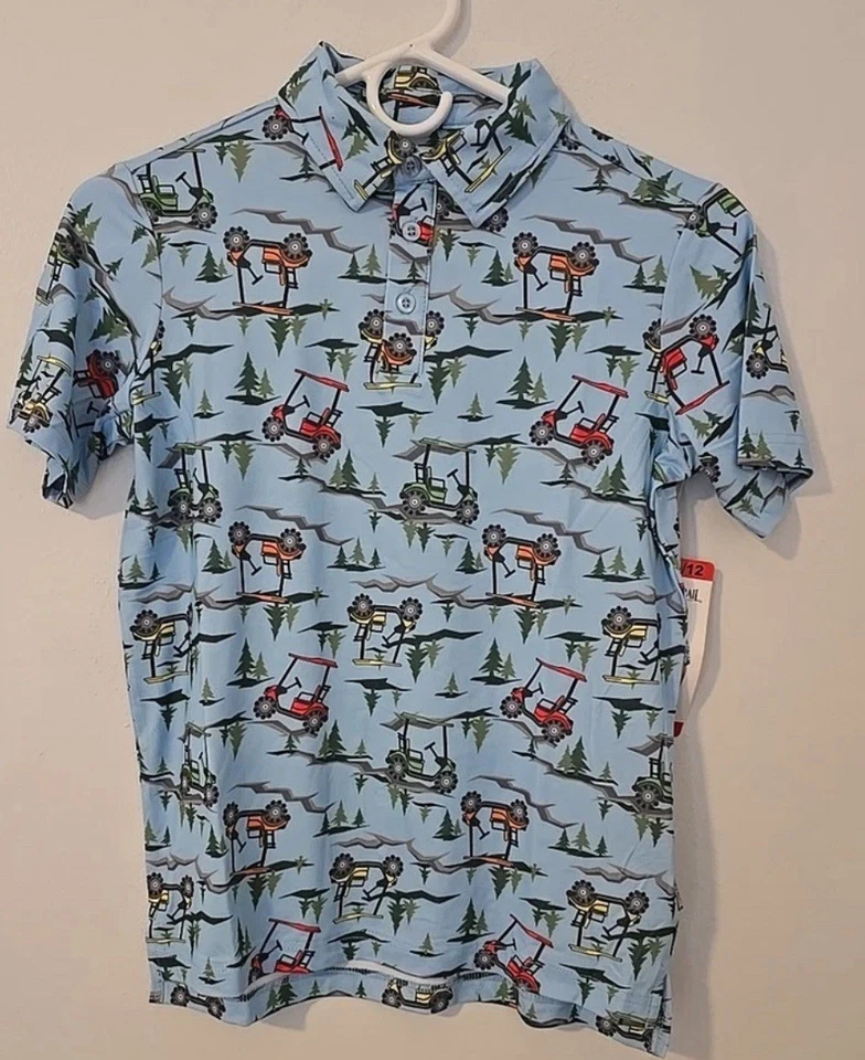 Новый с Ярлыками Pacific Trail рубашка-поло размер средний 10/12 мальчиков синий, UPF 50 +, эластичной - Изображение 2 из 4