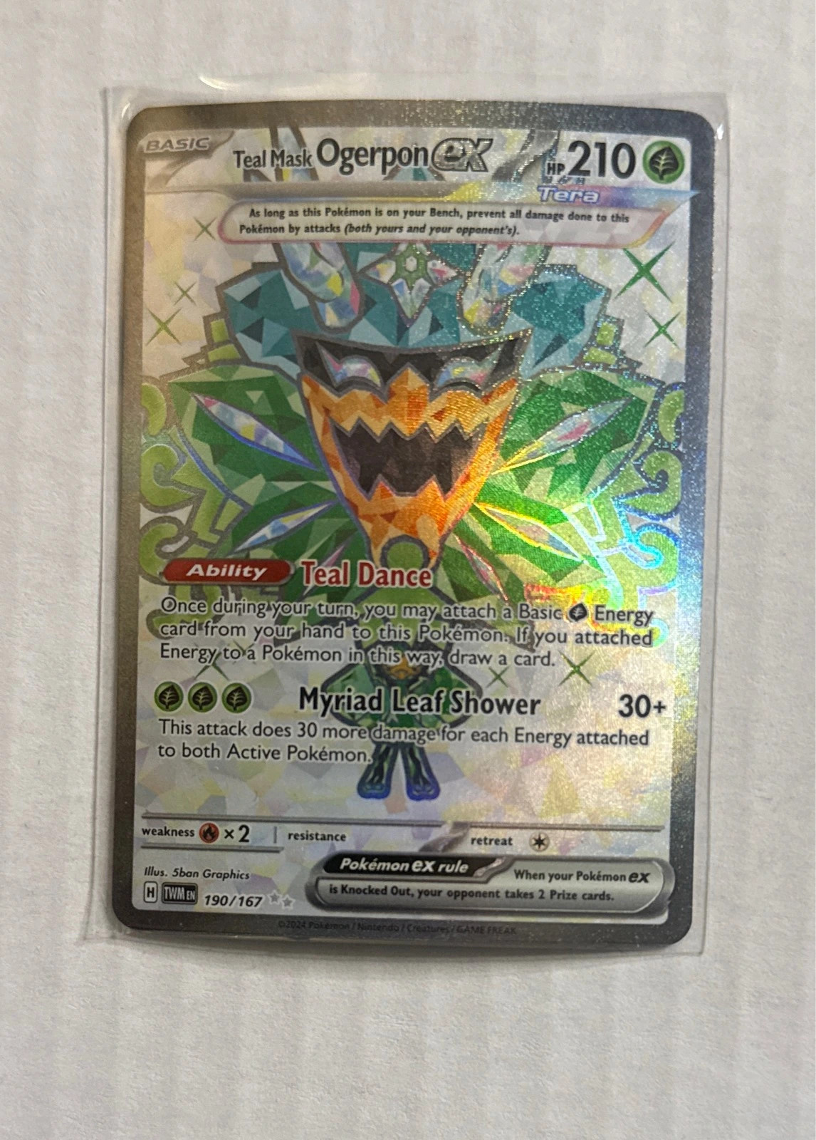 Teal Mask Ogerpon ex 190/167 Twilight Masquerade Special Illustration Rare NM...