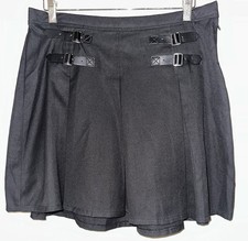 Black HOT TOPIC Mini Skirt With Belt Accents Goth Punk School Girl Size Large L