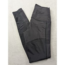 Lululemon Womens Black Mesh Perforated Panel High Rise Leggings Size 4