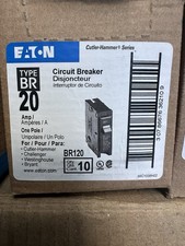 EATON Cutler Hammer BR120, 1 BOX OF 10 20A, 120V, 1P, Circuit Breaker- NEW-B