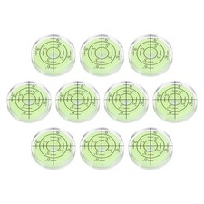10pcs Round Bubble Level 25x5mm Mini Circular Bullseye Spirit Levels, Green