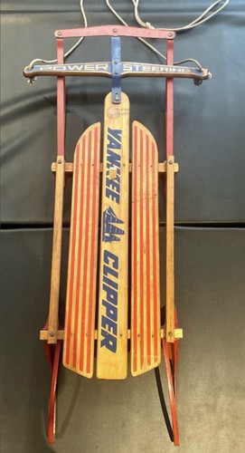 Vintage Yankee Clipper Flexible Flyer Snow Sled Model F021 W/Power Steering