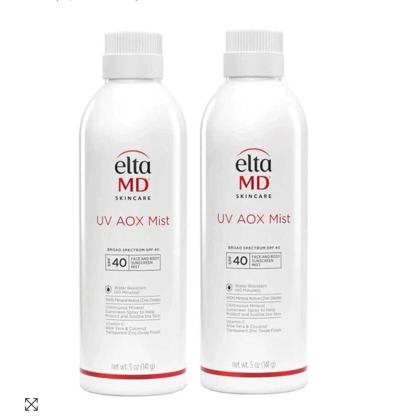 Elta MD UV AOX Mist 5oz Face and Body Sunscreen 2-Pack for Healthy Skin Care