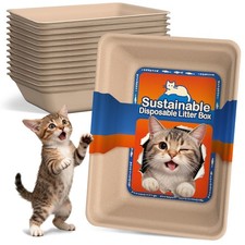 12-Pack Disposable Litter Boxes for Cats: 8/12/16 Portable Leak-Proof Odor ...