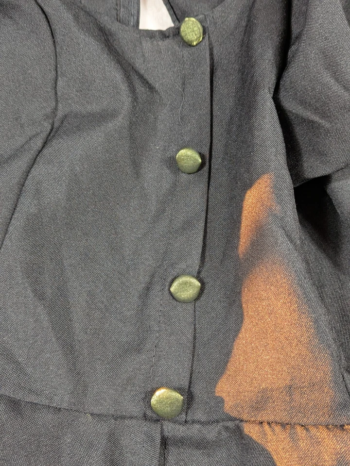 Underwraps Witch Dress & Hat Set S Black/Green Button Up Green Lace Halloween - Image 4 of 4