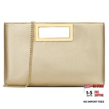 Clutch Purse for Women Vegan Leather Evening Bag Formal Handbag for Gold