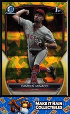 Camden Minacci 1st 2023 Bowman Draft Sapphire Yellow Refractor BDC-23 /75 Angels