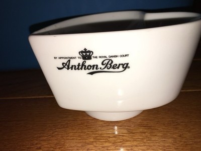 Anthon Berg  Danish Chocolate Warmer Heart Shaped Ceramic White Dish With Crown