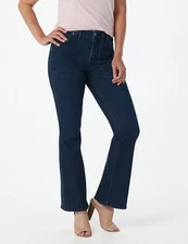 H Halston Dark Indigo Regular Premier Denim Bootcut Jeans New