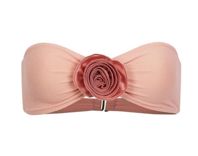 SAME Los Angeles Rosette Bandeau Top in Faux Suede Blush