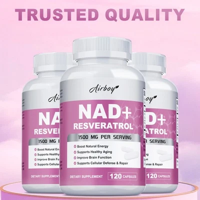 AIRBOY NAD Resveratrol 1500mg – Anti-Aging, Energie Und Konzentration,Zellregenerator