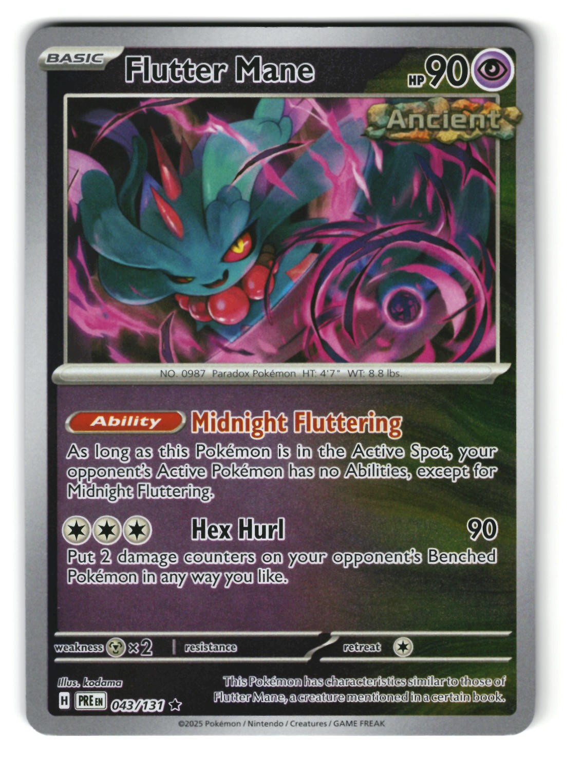 Flutter Mane 078/162 Reverse Holo Rare Temporal Forces Pokemon NM