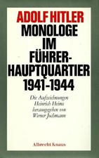 Monologe im Führerhauptquartier 1941 - 1944 Buch Albrecht Knaus Verlag