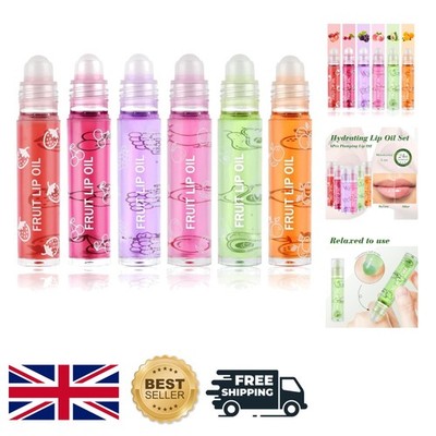 6-teiliges feuchtigkeitsspendendes Lipgloss-Set mit Fruchtgeschmack und Roll-On-Applikator
