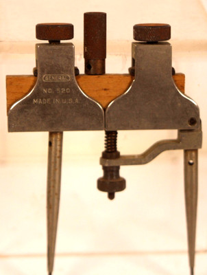 Vintage General Hardware No. 520 Adjustable Trammel Points Tool USA Inv#ML6