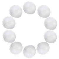 2,8 Zoll Kunstpelz-Pompon-BäLle,10 StüCk WeißE Kunstpelz-Pompons FüR HüTe