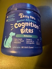 Zesty Paws Senior Advanced Cognition Bites for Senior Dogs Behavior Exp 8/26