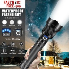 XHP90 Brightest LED Powerful Zoomable Torch 25000000LM Rechargeable Flashlight
