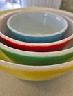 Set Of 4 Vintage Pyrex Primary Colors Nesting Bowls #401, #402, #403, #404