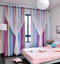 Curtains for Girls Bedroom Kids Room Rainbow Curtains Nursery Curtain 108 inc...