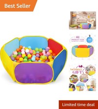 Portable Toddler Ball Pit Playpen with Basketball Hoop - Easy Setup Storage