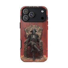 For iPhone / Galaxy / Pixel Pirate Captain Skeleton Sword Throne Phone Case