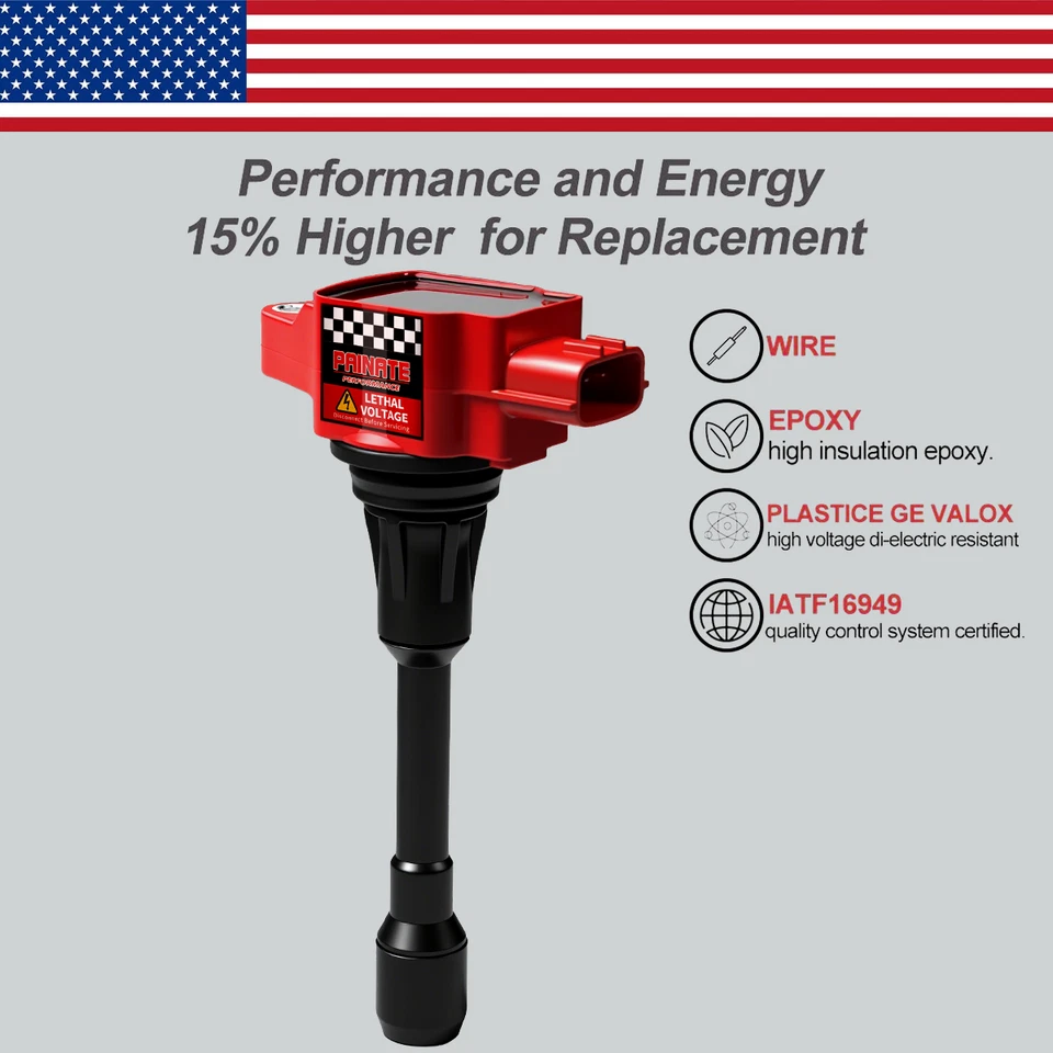 4x Bobina de encendido y bujía de alto rendimiento OEM para Nissan Altima Versa UF549 Foto 3 de 4