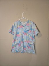 Disney Women's Scrubs Tinkerbell Medium Scrubs Short Sleeve Top Tinkerbell