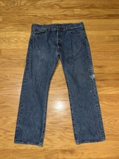 Levi's 501 Vintage 90s Blue Jeans 38x30 Straight Leg Button Fly Distressed L5155