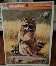 Vintage 1976 Marlin Perkins Wild Kingdom Raccoon Frame Tray Puzzle Whitman   USA