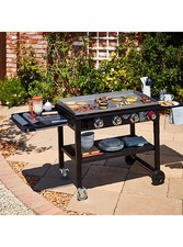 Uniflame Garden BBQ Classic Outdoor Gas Griddle Wheels Storage Shelf Steel Black