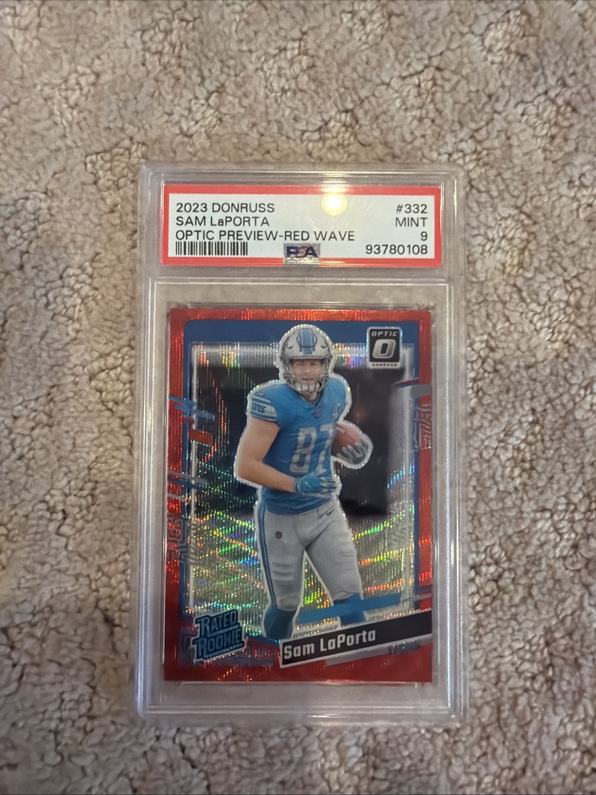 Sam Laporta 2023 Donruss Optic Preview Red Wave #332