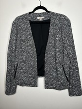 Roz Ali Woman Jacket Black And White Open Front Blazer Women s Plus Size XL