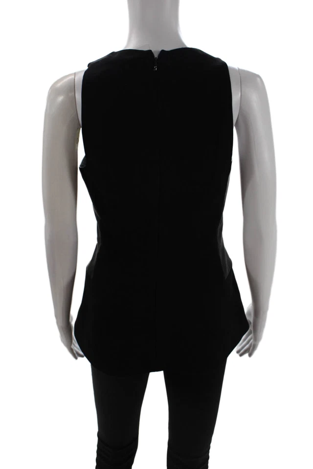 Camiseta sin mangas Victoria Beckham para mujer básica negra talla pequeña 2 Foto 3 de 4