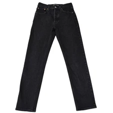 Denim Forum The Yoko High Rise Slim Jeans Black Organic Cotton Size 26