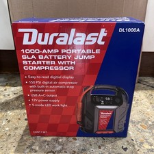 Duralast Dl-1000 Portable Battery Jump Starter With Compressor