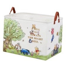 Bear Nursery Decor Storage Basket Foldable With Waterproof PE Coating, white