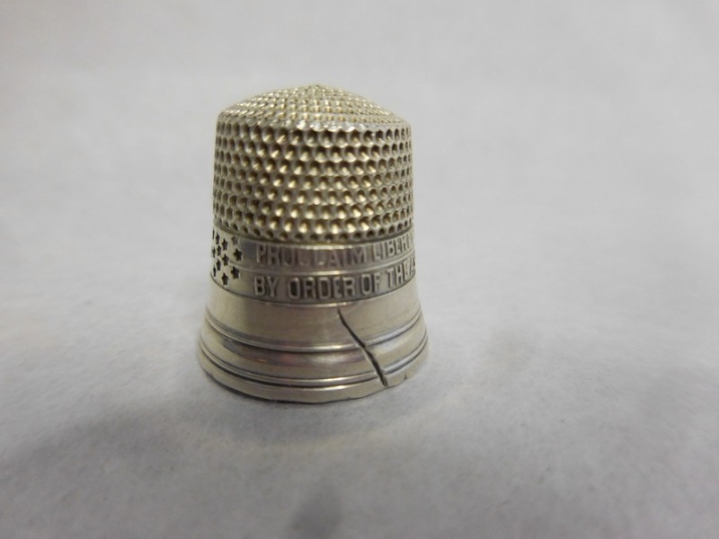 SIMONS LIBERTY BELL STERLING SILVER THIMBLE SIZE 11? "PROCLAIM LIBERTY...