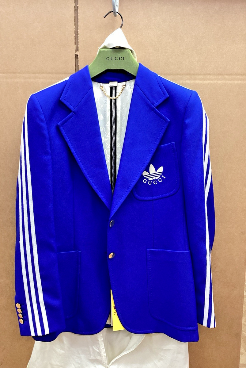 Gucci x Adidas Fluid Drill Blazer BLUE MOD. 1GDWF0 SIZE 44 NEW