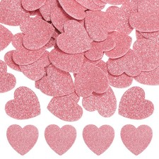 1"x1" Heart Foam Stickers, 60Pcs EVA Glitters Foam Shape Sticker, Pink