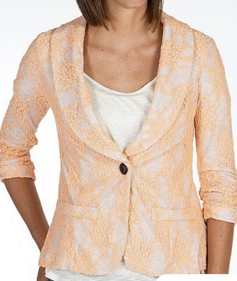 Daytrip Lace Overlay Blazer Color Peach Nectar Size Small