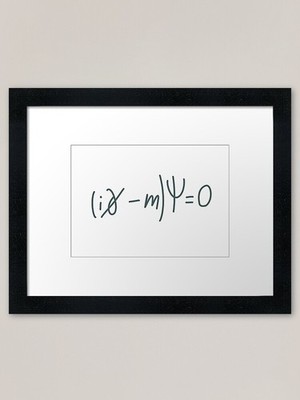 Dirac equation Framed Art Print Framed Wall Art Poster Canvas Print Picture