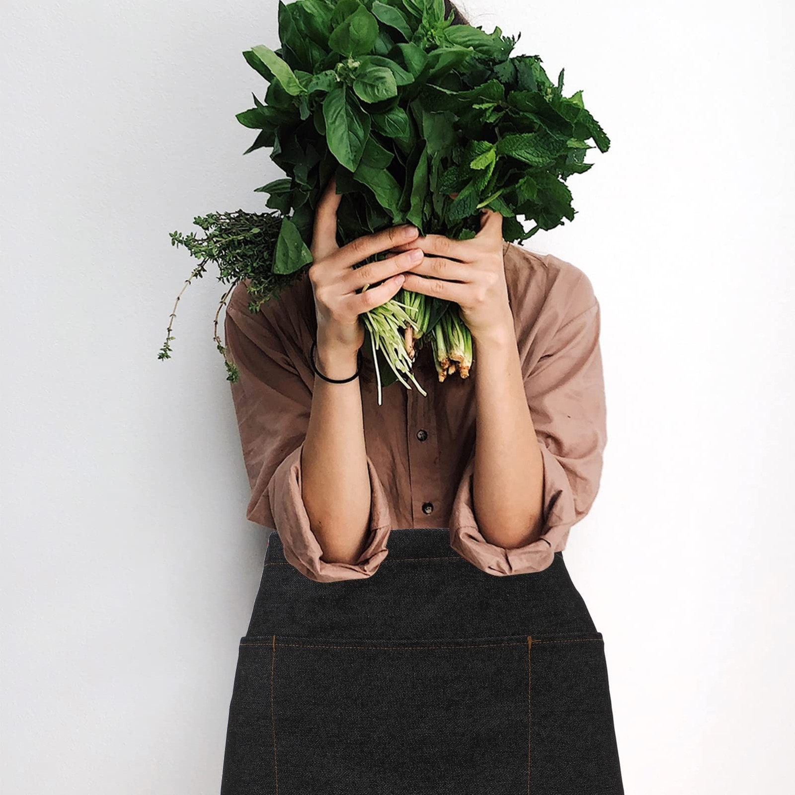 Toyvian Unisex Half Server Apron, Waitress Chef Short Denim Apron with 3 Pock...